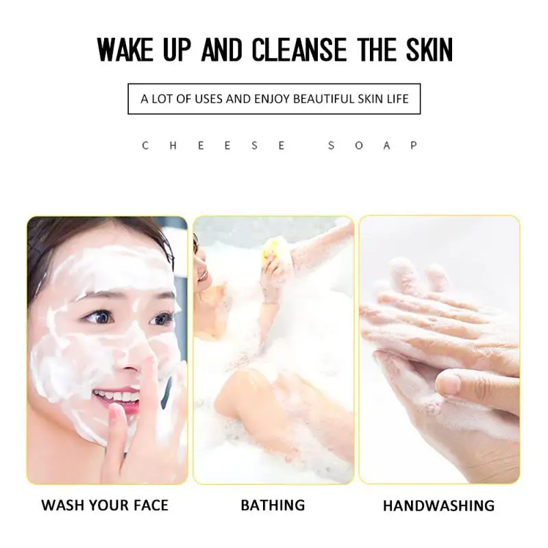Newest 115g Cheese Handmade Sea Salt Soap Face Body Cleaner Removal Pimple Acne Treatment Skin Care Whitening Moisturizing Soap
