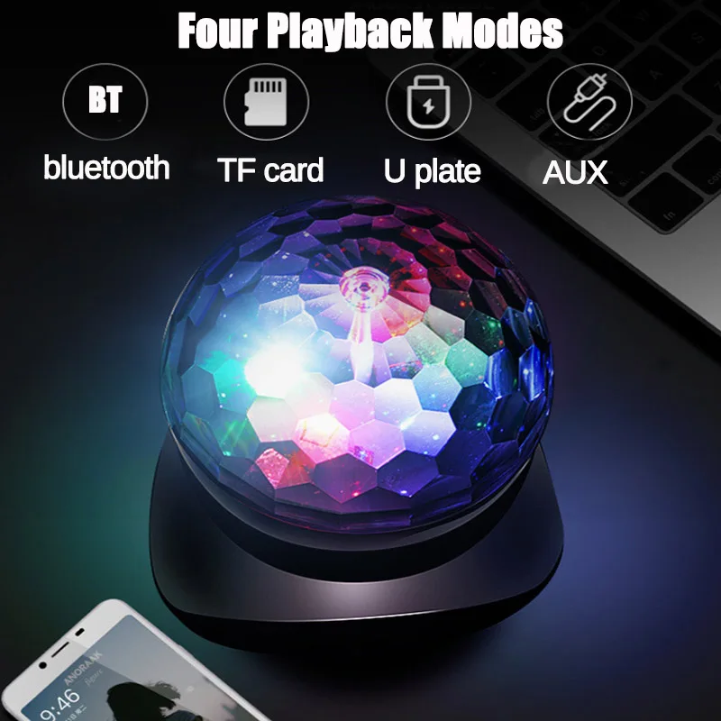 Беспроводной bluetooth Динамик сценический светильник RGB светодиодный хрустальный
