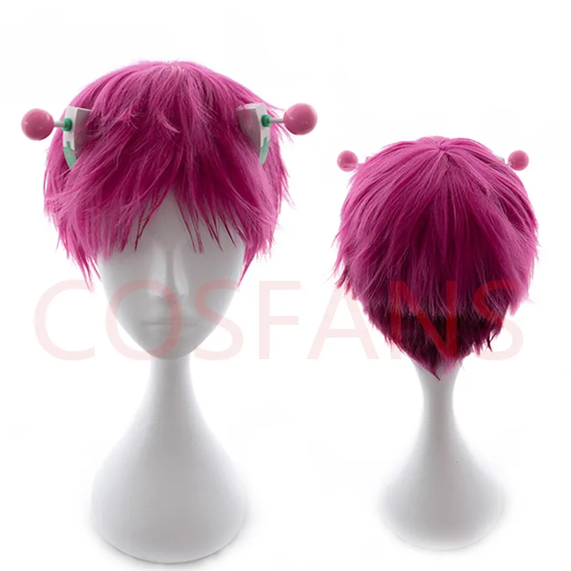 Аниме разрушительная жизнь Saiki K. Косплей парик очки Kusuo Короткие Розовые