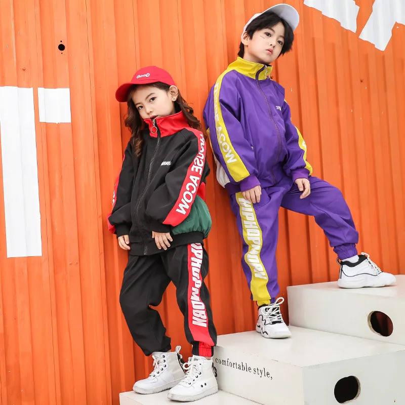 Осенние детские стандартные костюмы для мальчиков и девочек в стиле хип-хоп