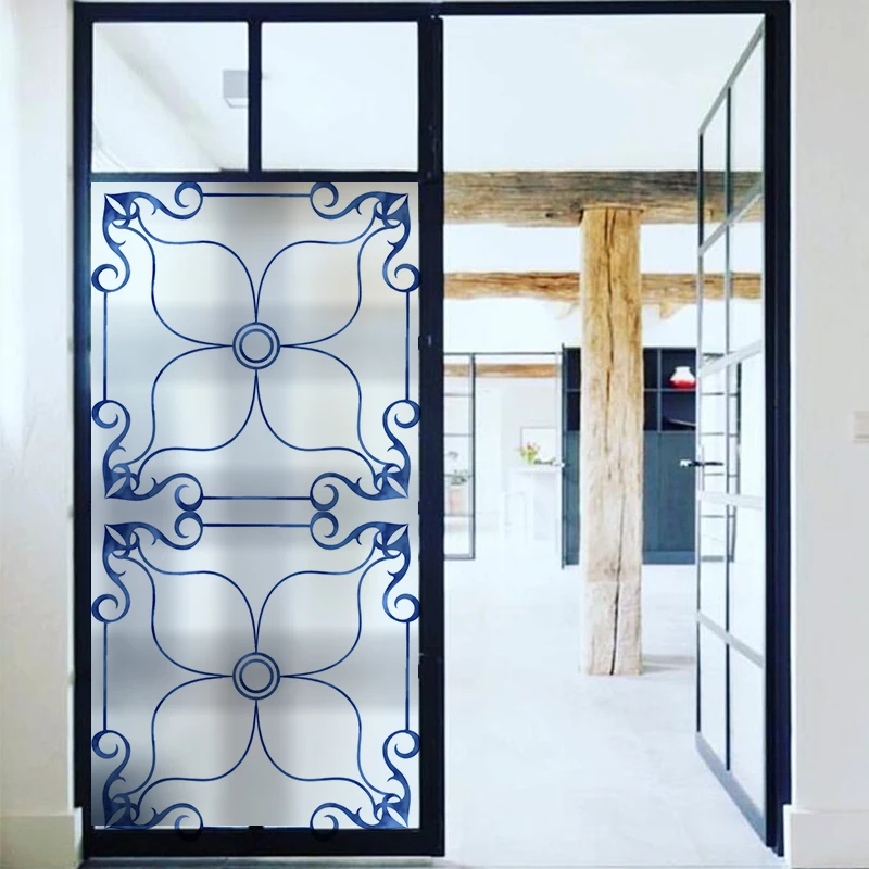 Window stickers frosted glass film balcony window posted light opaque Mediterranean style decorative paper | Дом и сад