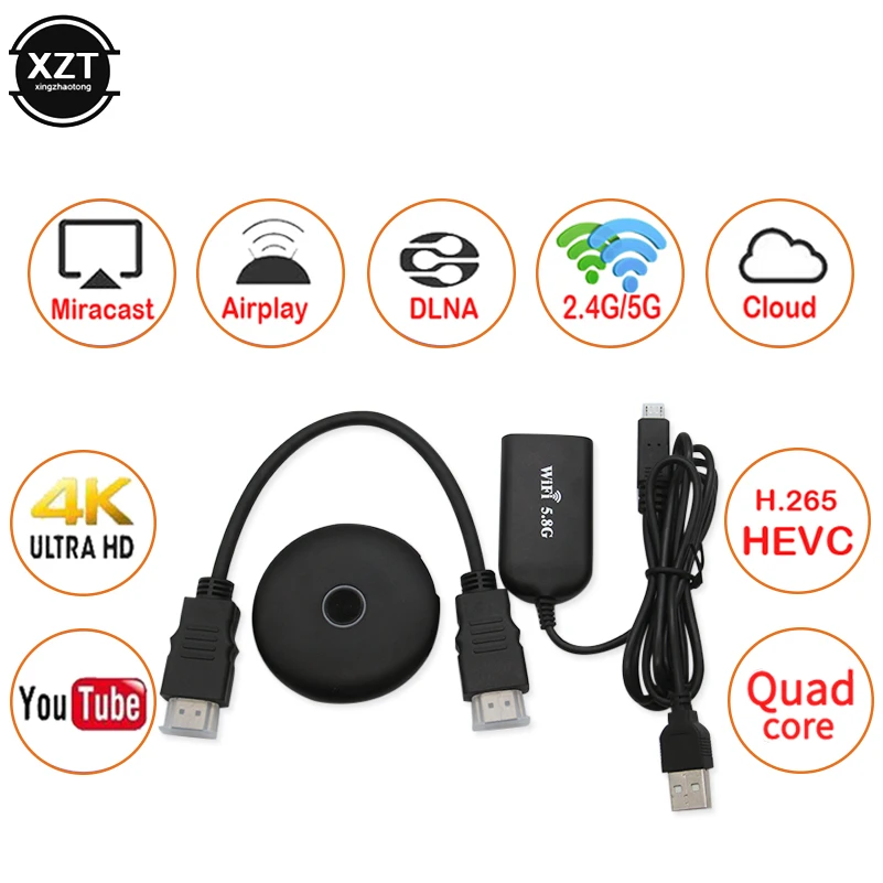ТВ приставка Anycast Q9/M4plus беспроводной Miracast 2 4 ГГц/4 к HDMI Wi Fi дисплей донгл ресивер с