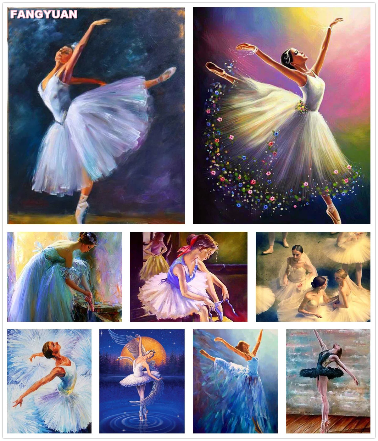 

5D Diamond Embroidery Ballet Dancer Full Round Square Drill Mosaic Diamond Painting Girl Cross Stitch Kits Picture Home Decor