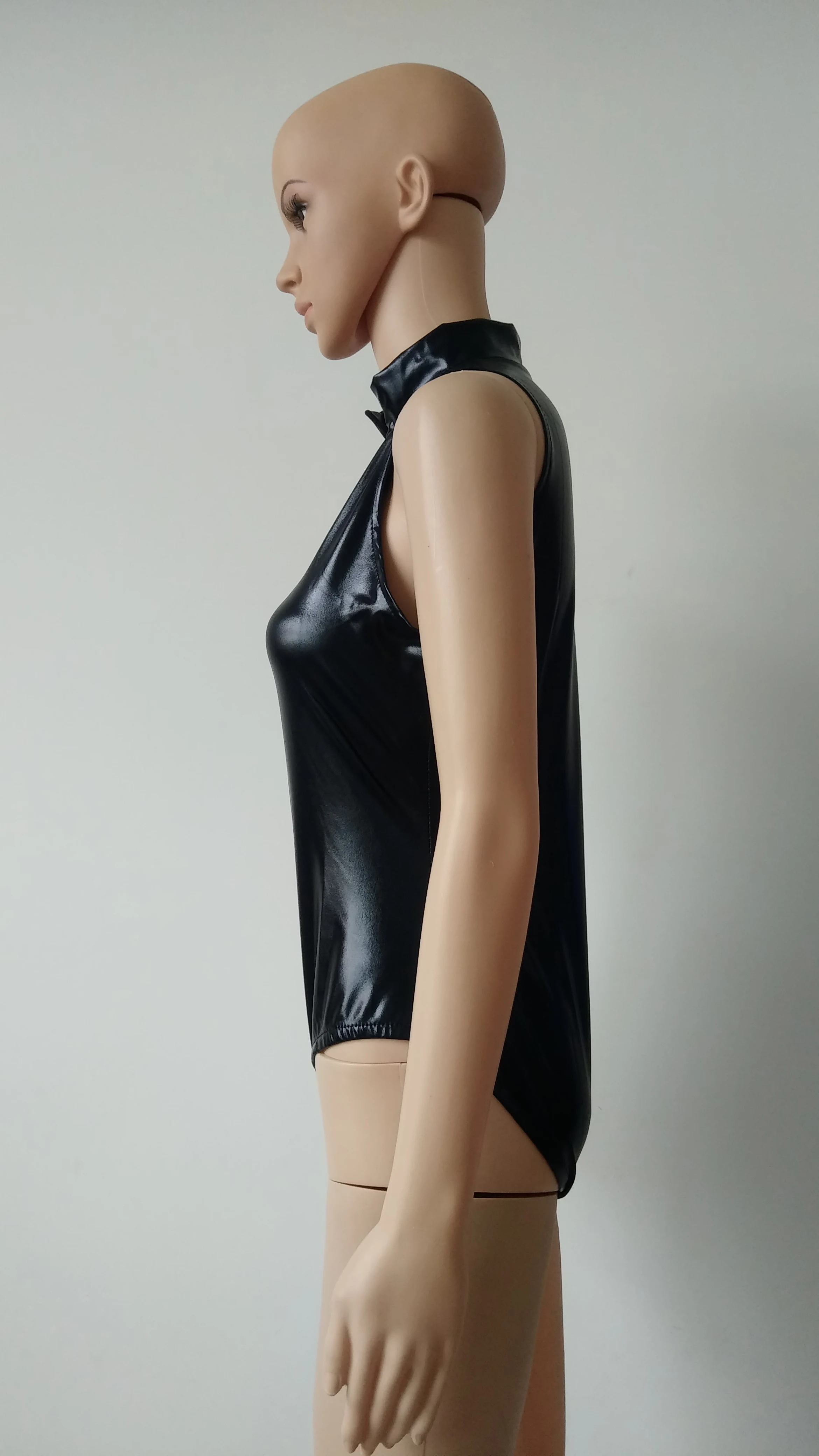 Two dimensions Cute sister open chest double zipper swimsuit half bodysuit Catsuit Costumes shiny Metallic zentai spandex |