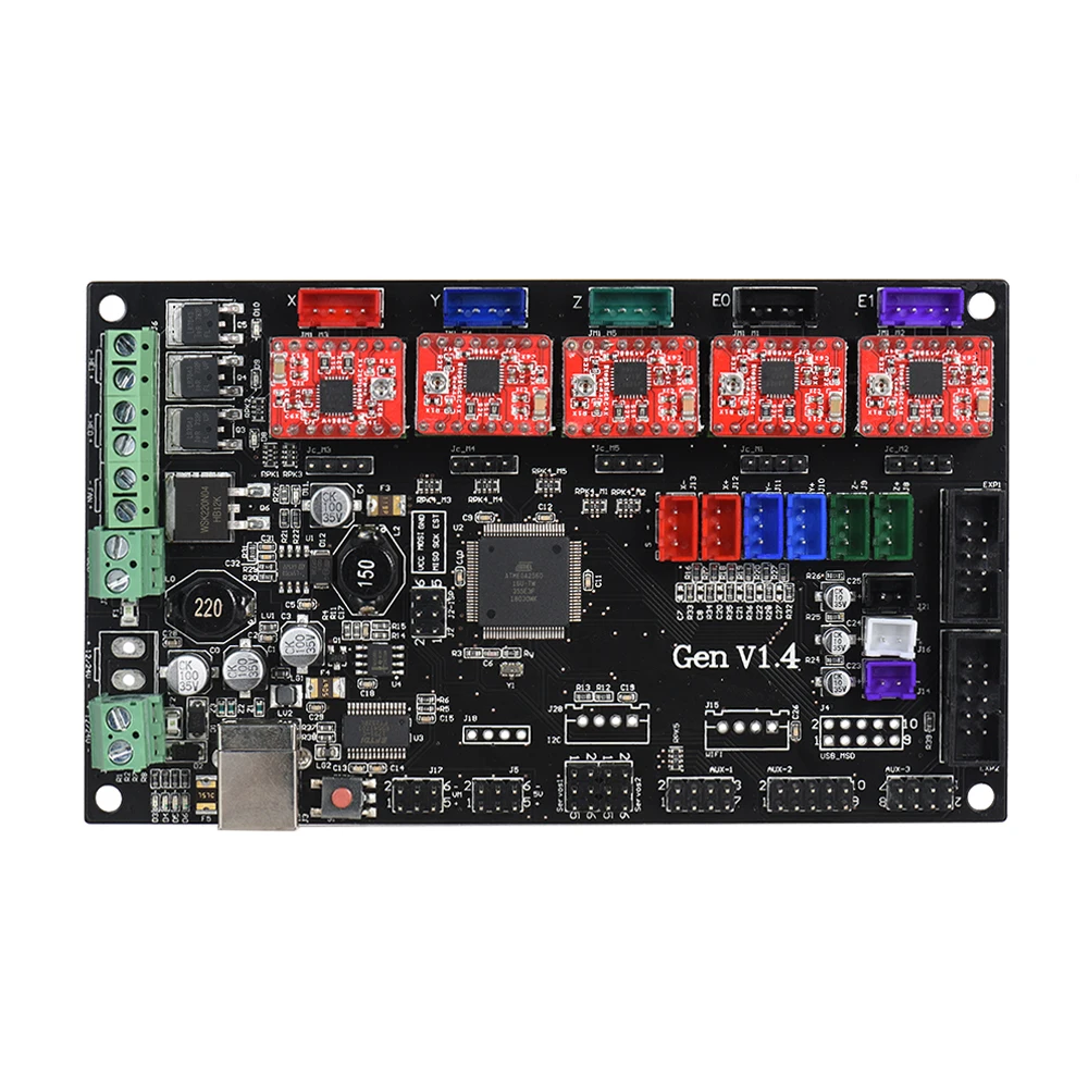 Gen V1.4 плата контроллера интегрированная Ramps 1 4 и мега 2560 материнская с 5 шт. зеленый