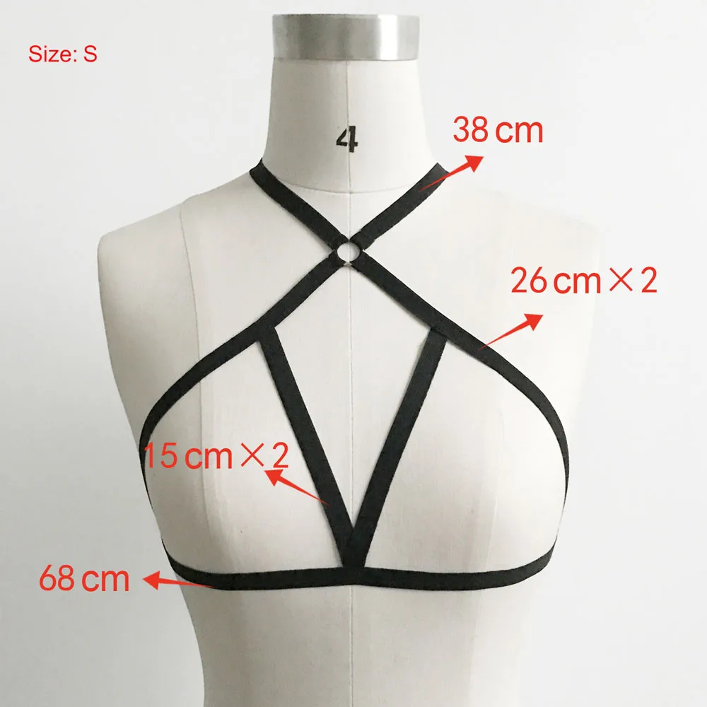 

Cage Bra Strappy Hollow Out Halter Bra Bustier Women Ladies Bra Elastic Lingerie Harness Body Bra Bondage Sexy Harness Bra Belt