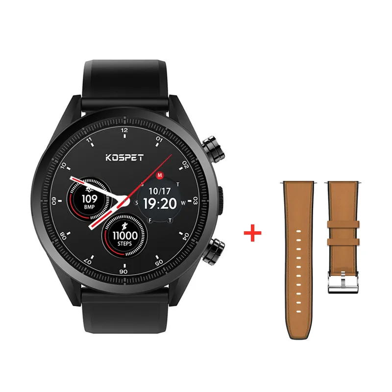 add brown leather Kospet Hope Смарт-часы Android телефон 3 ГБ 3 ГБ 8МП камера Google play store gps карта Smartwatch водонепроницаемые мужские для Android ios - Цвет: add brown leather