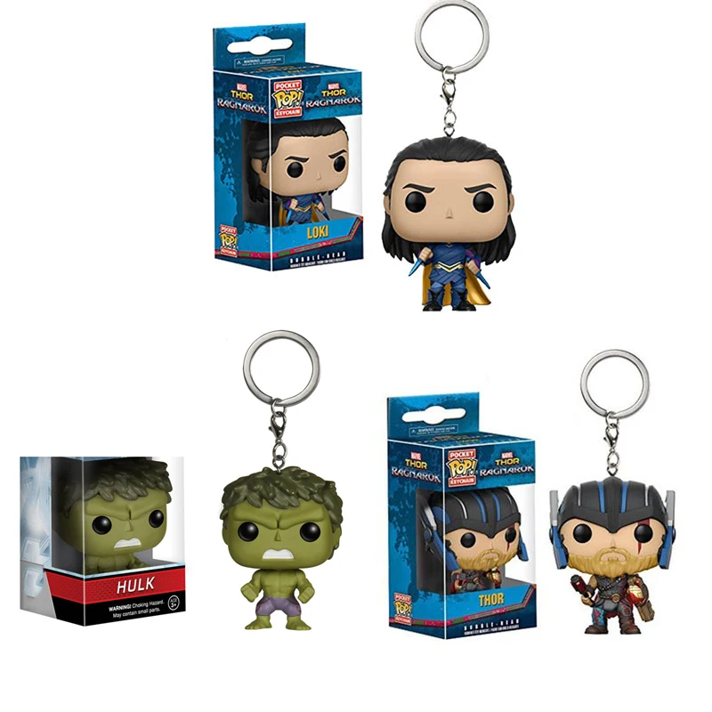 Новое поступление Карманный Брелок FUNKO MARVEL Тор Халк Локи ПВХ экшн фигурки