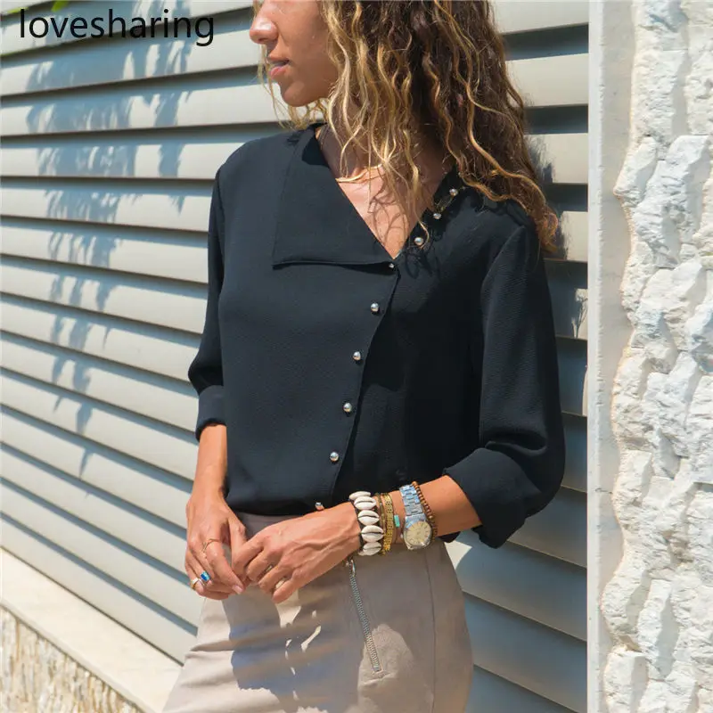 Блузка для отдыха 2019 модные женские блузки с длинным рукавом и топы