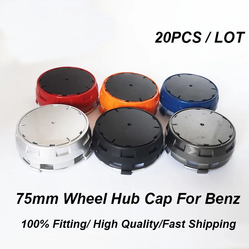 

20pcs/lot 75mm 7.5cm Car Wheel Center High Cap Auto Wheel Hub Cap WIth Star Logo Emblem for W211 W203 W204