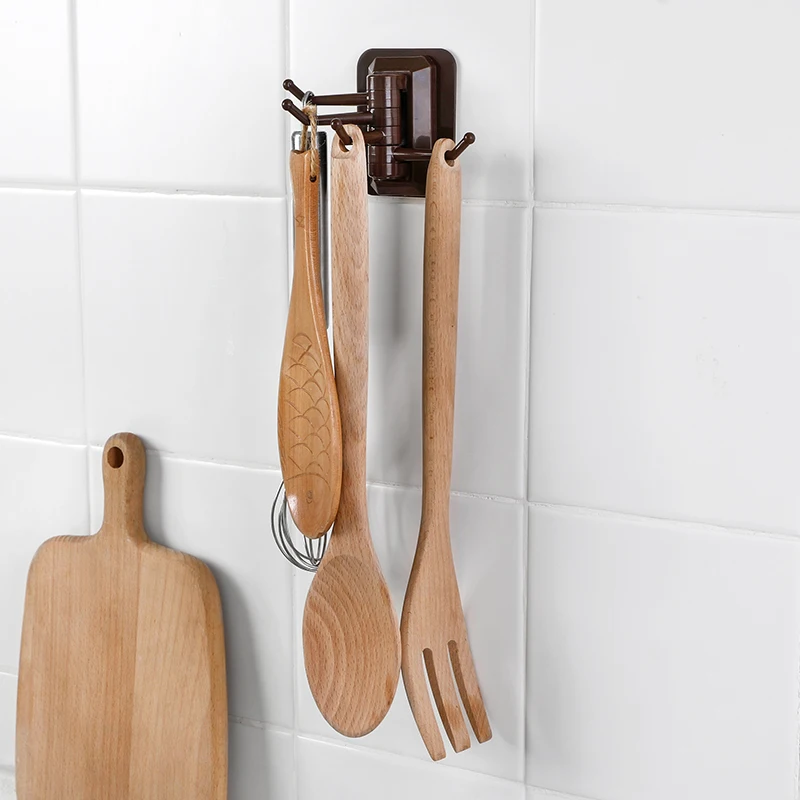

Rotating Door hook strong adhesive towel rack Bathroom wall rack free punching without trace hook Kitchen hanger rack