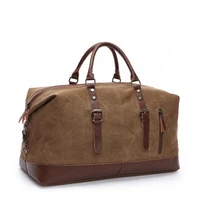big capacity fashion travel bag for man women weekend bag canvas leather duffle bag portable travel carry luggage bags handbags