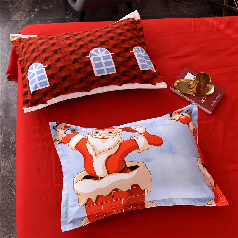 Рождественский Комплект постельного белья для детей двойной размер красный