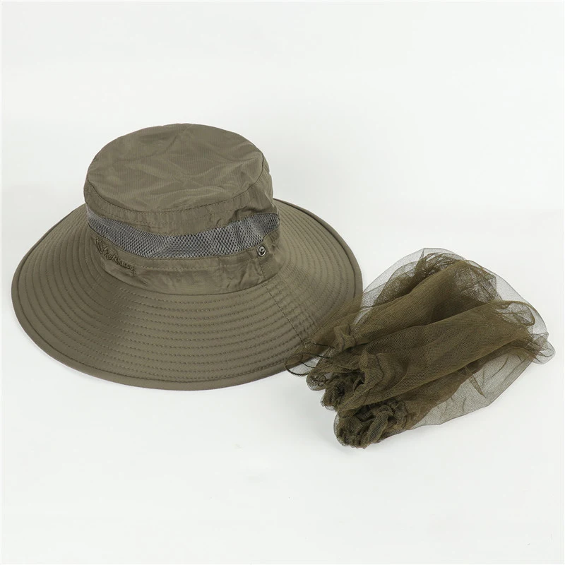 

Mosquito Head Net Hat Sun Hats Bucket Hat with Invisible Net Mesh Protecting from Insect Mosquito MC889