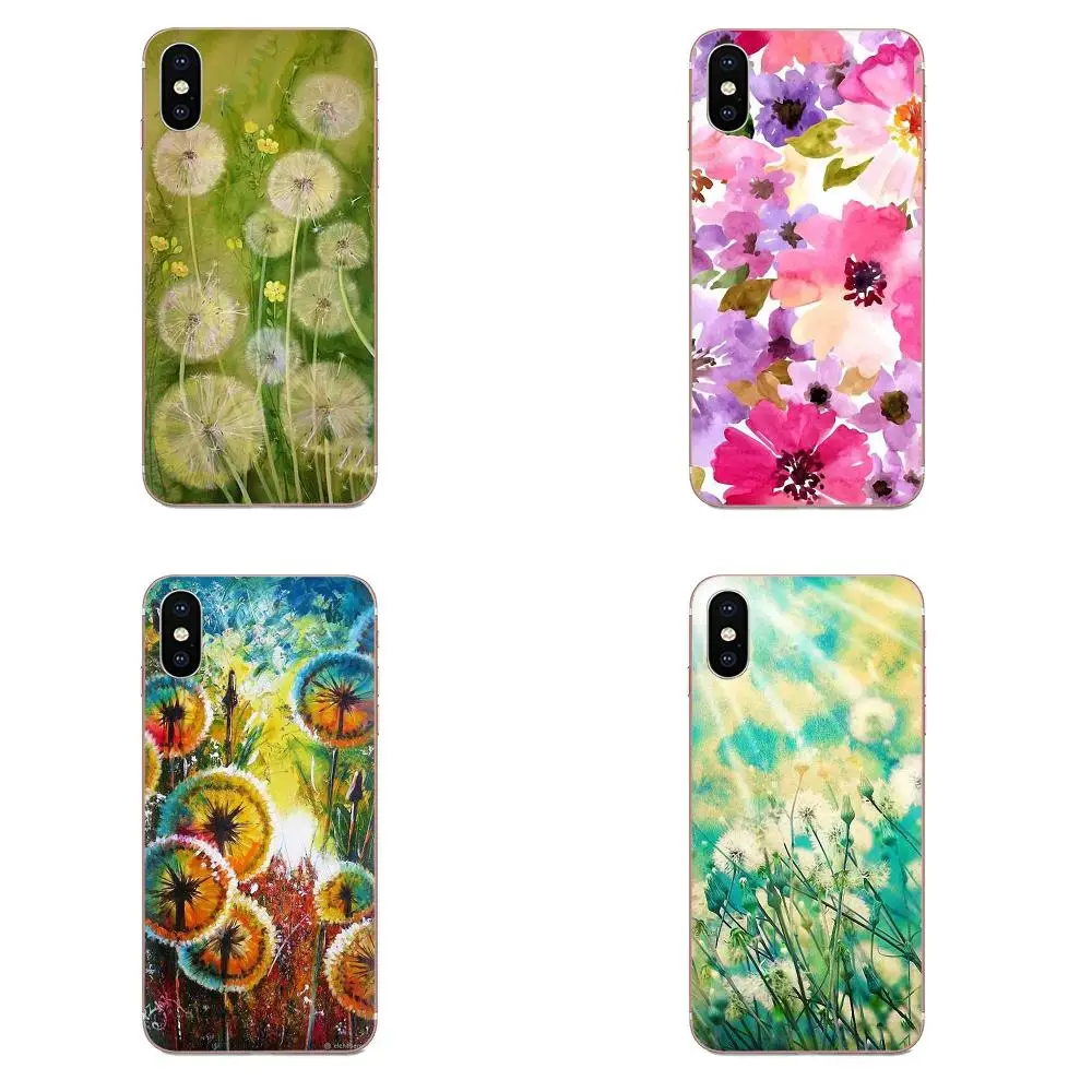 TPU Shell Covers Watercolor Flower Dandelion For Galaxy J1 J2 J3 J330 J4 J5 J6 J7 J730 J8 2015 2016 2017 2018 mini Pro | Мобильные