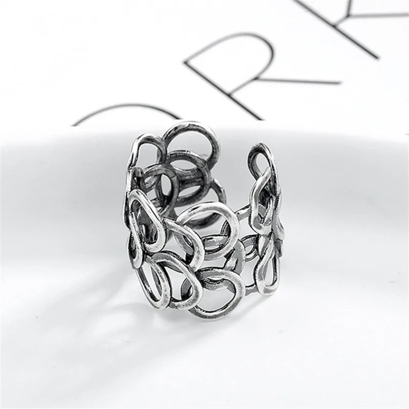 Женские кольца DreamySky большие серебряного цвета в античном стиле ювелирные