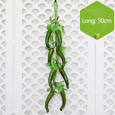 Green Pepper Skewers Strongwell моделирование зеленые овощи шампуры фруктовая струна домашняя Настенная Декорация украшения для стен ресторана - Цвет: Green Pepper Skewers