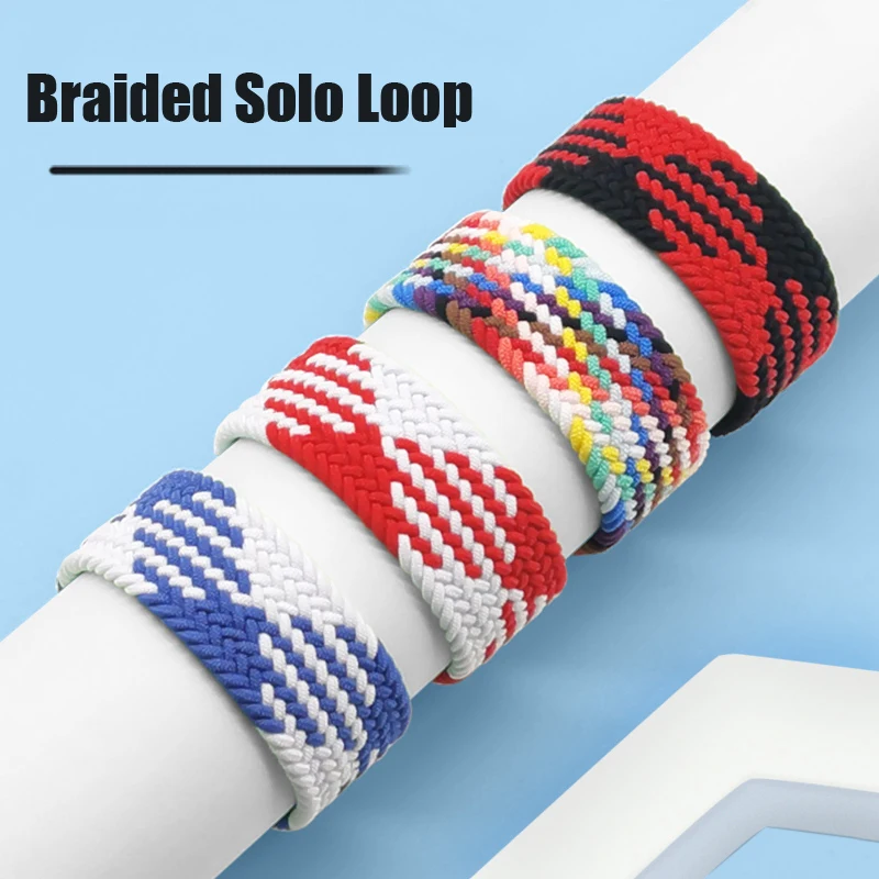 braided solo loop for apple watch strap 44mm 40mm 38mm 42mm 40 44 mm fabric nylon elastic bracelet iwatch series 3 4 5 se 6 band free global shipping