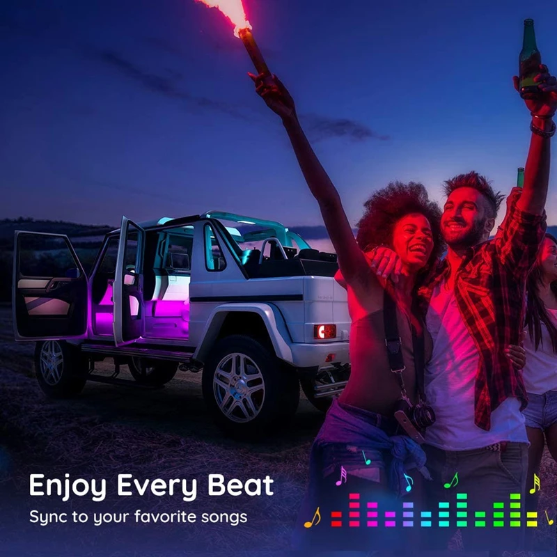 

App Control Car Interior LED Strip Light RGB Multi DIY Color LED Strip Lights Car Styling Decorative Atmosphere Lamps 48/72 LED