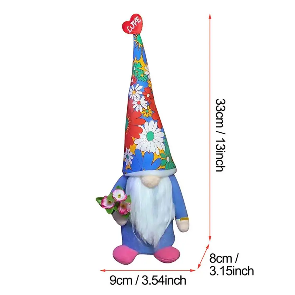 

Cute Faceless Doll Little Figurine Ornament Decoration Gnome Old Man Holding Flowers Doll Mothers Day Gifts
