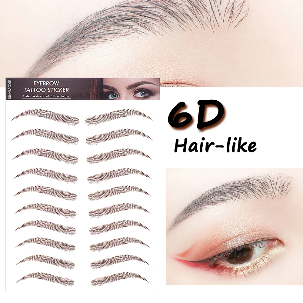 1 шт. Bionic 6D коричневая татуировочная наклейка для бровей Полуперманентная