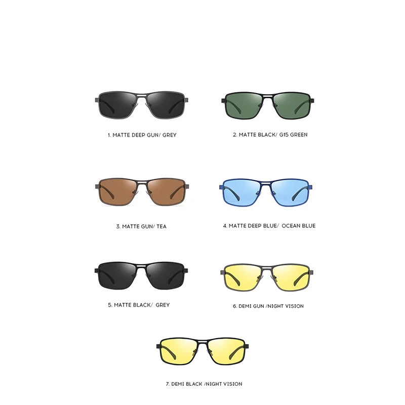 

Classic Polarized Sunglasses Men 2021 Trend Rectangle Sunglass Designer Vintage Day Night Vision Driver Sun Glasses For Men TR90