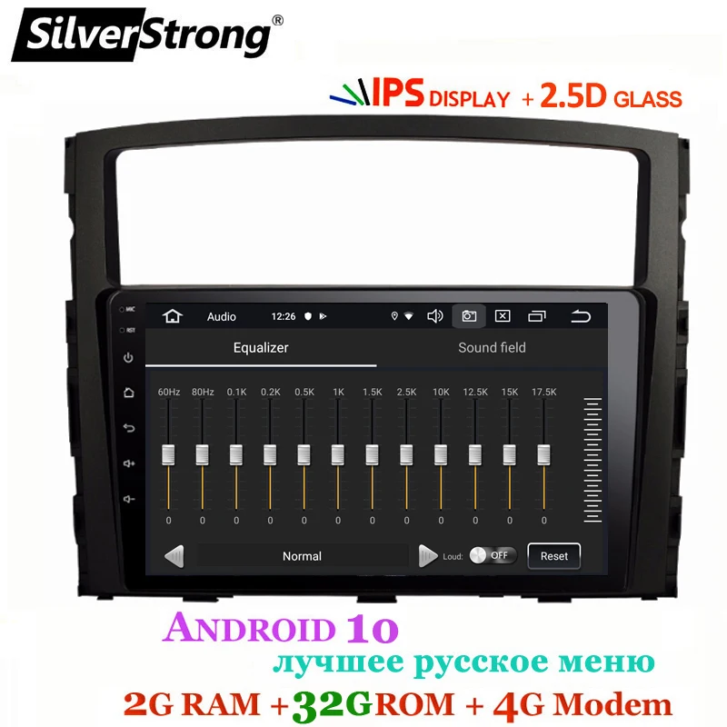 9 дюймов IPS матрица 2.5D Android10.0 4G SIM Автомобильный GPS для Mitsubishi Pajero 4 SilverStrong Radio RDS mirroring
