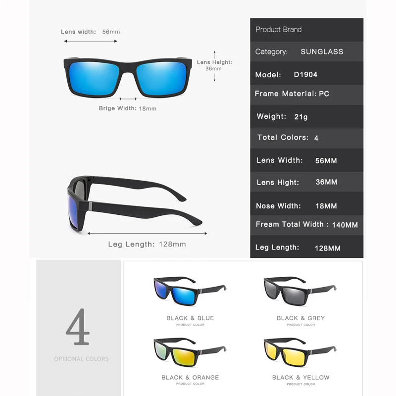 Солнцезащитные очки Polaroid унисекс винтажные квадратные Поляризационные