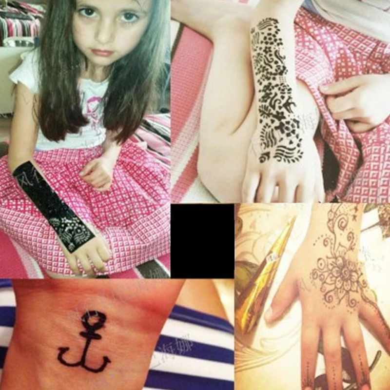 Новая паста для татуировки хной черные коричневые красные белые конусы хны