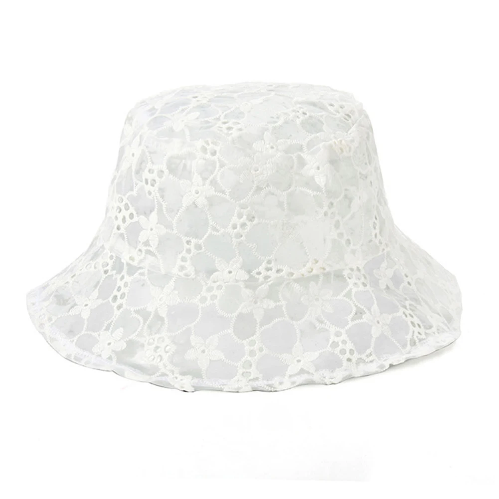 

Fashion Women Hats Solid Color Lace Flower Anti-UV Foldable Fisherman Hat Bucket Cap Outdoor Fishing Cap Fisherman Hat All Match