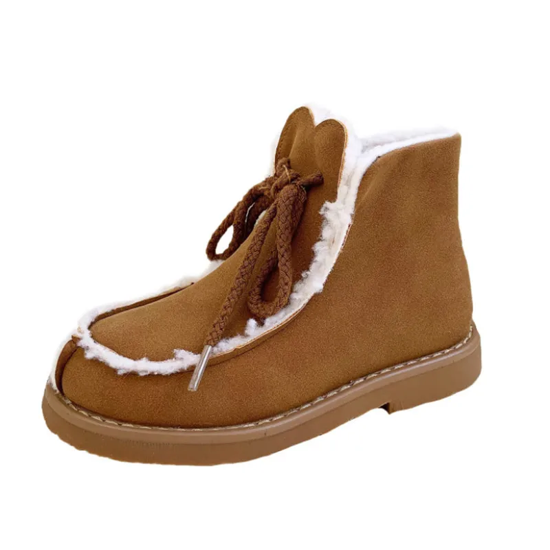 

New Winter Children Snow Boots Genuine Leather Warm Lamb Wool Fashion Girls Boys Boots
