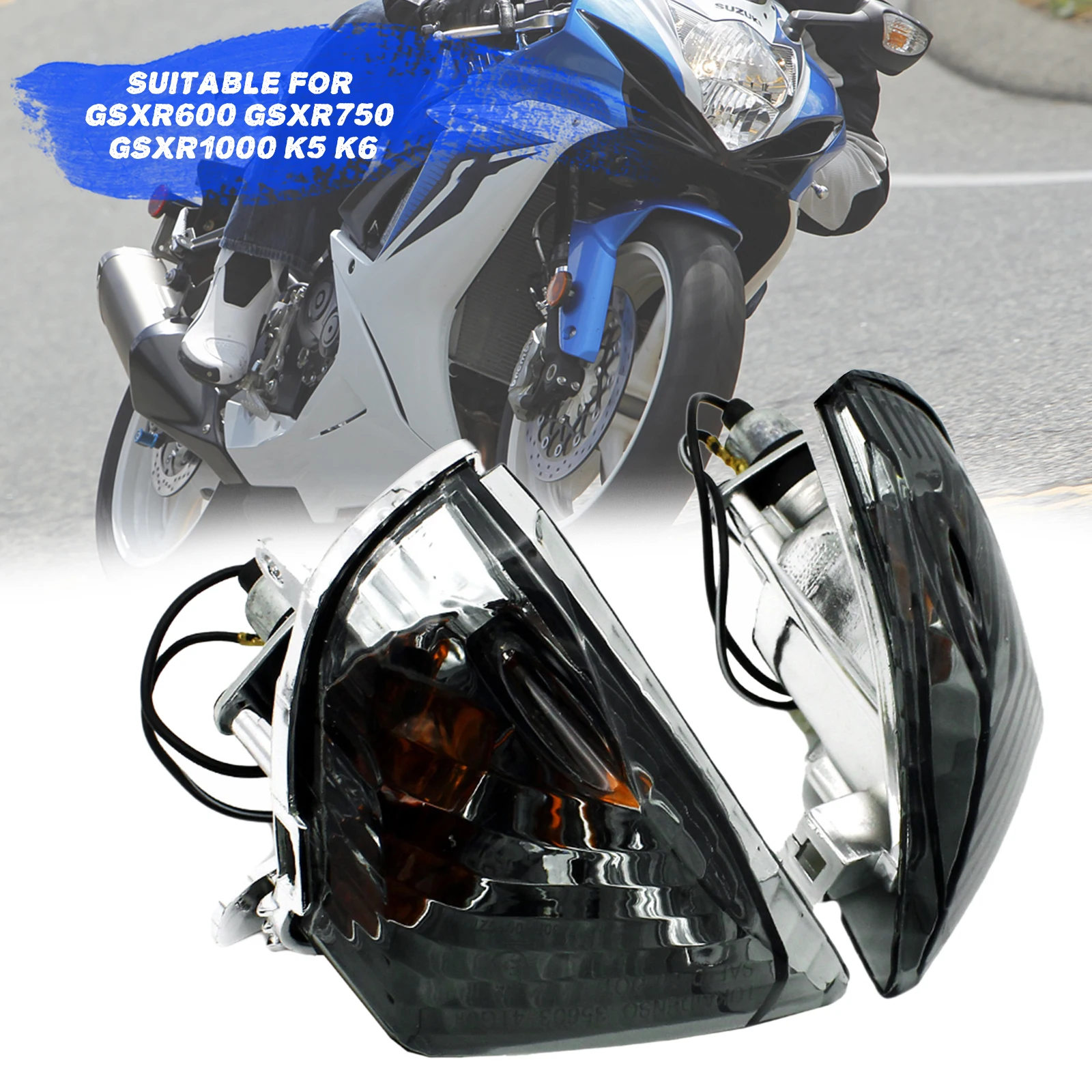 

Smoked Lens Rear Turn Signal Light LED Light Indicator Compatible with Suzuki GSXR600 GSXR750 K6 2006-2007 GSXR1000 K5 2005-2006