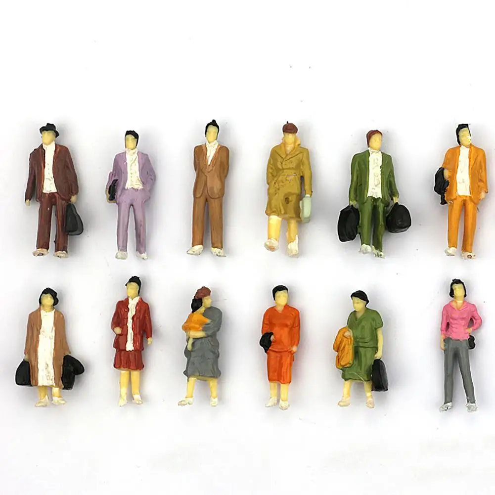 

100Pcs/Set People Figure Portable Exquisite Texture ABS Vivid Painted Figure for Sand Table Model