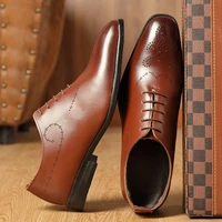 brogue shoes men formal italian brand business shoes men oxford leather coiffeur brown dress elegant shoes for men erkek ayakkab