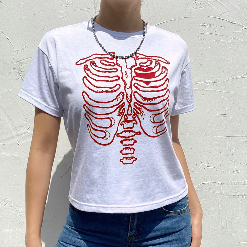 

ZOVSV Printed Casual Short Sleeve Cotton Tshirt Women Fashion Basic Harajuku T-shirt Ladies Summer Streetwear Crop Tops Tee