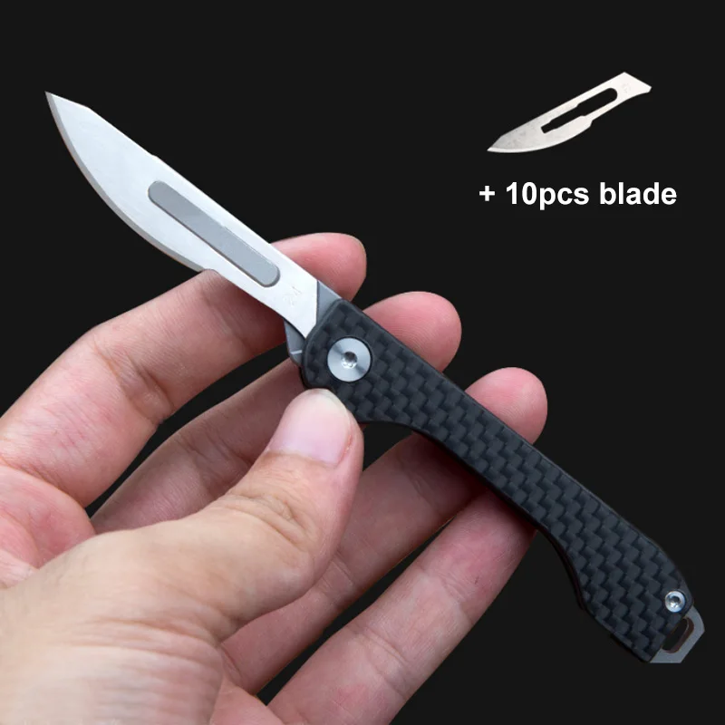 Мини Сменное Лезвие Карманные ножи нож для фруктов EDC из нержавеющей стали на