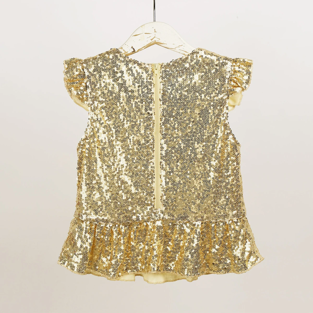 Детский костюм русалочки для девочек блестящий короткий топ с рукавами баской и