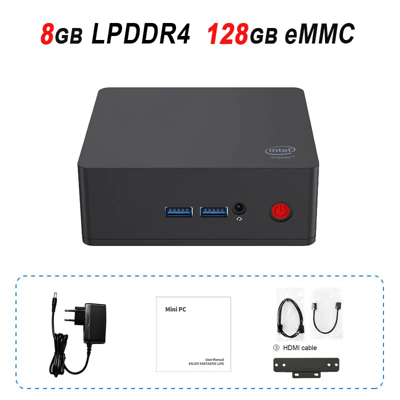 8GB 128GB Мини-компьютер Beelink AP45 Intel Pentium J4205 2,6 GHz 8GB LPDDR4 128G eMMC Windows10 2,4G 5G Dual WiFi LAN 1000M 4K HTPC NUC - Цвет: 8GB 128GB