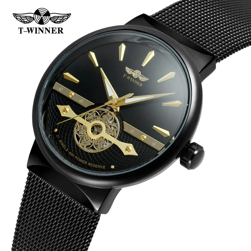 Часы наручные Winner Мужские механические модные брендовые Роскошные деловые
