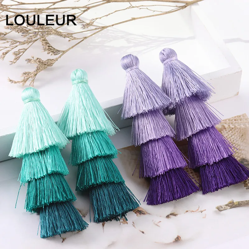 4 шт./лот 8 5 см слойная цветная бахрома из хлопка и шелка для сережек 2019