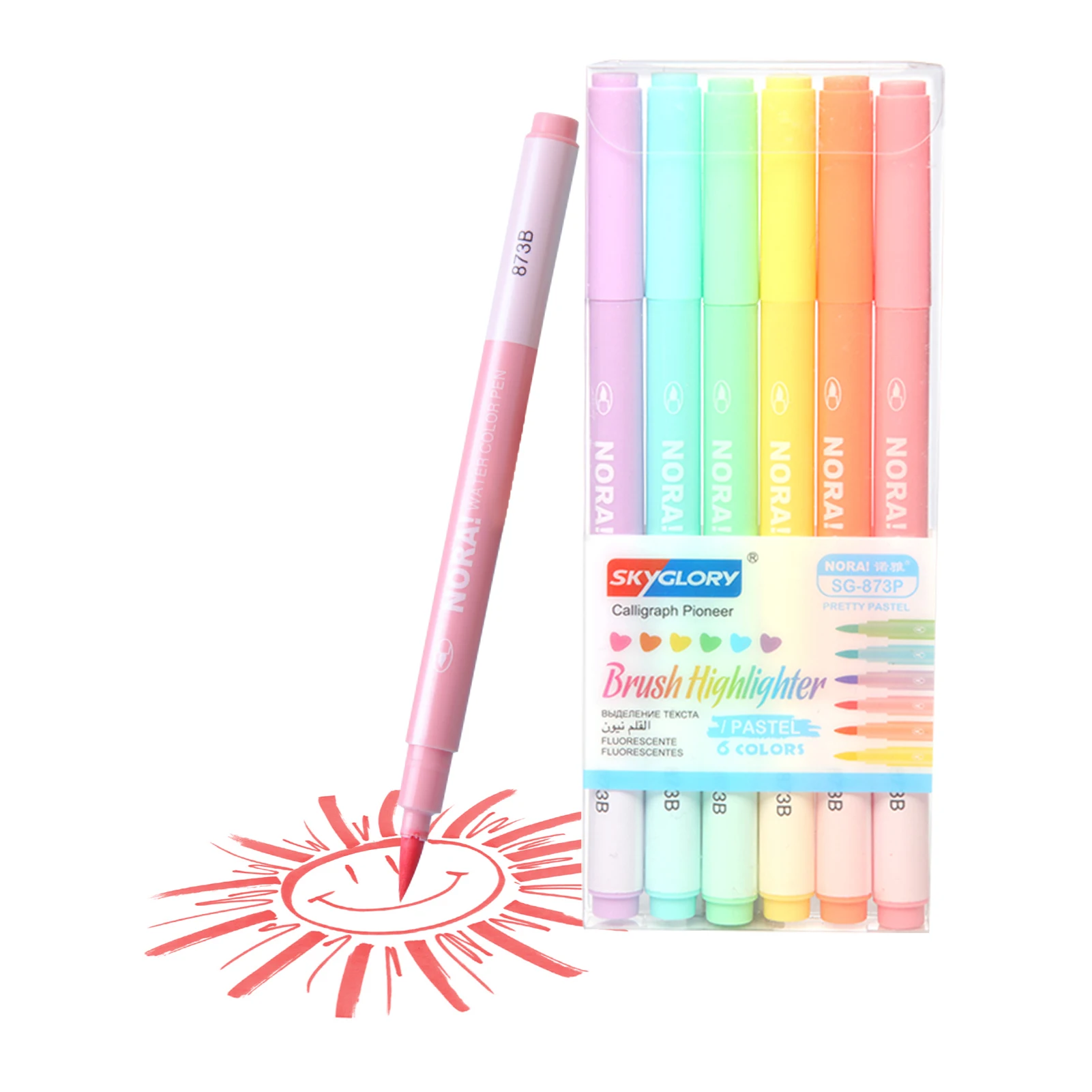 

Набор из 6 цветов, маркеры-кисти для рисования, пастельные маркеры для детей, студентов, художников, красителей, школьные художественные при...