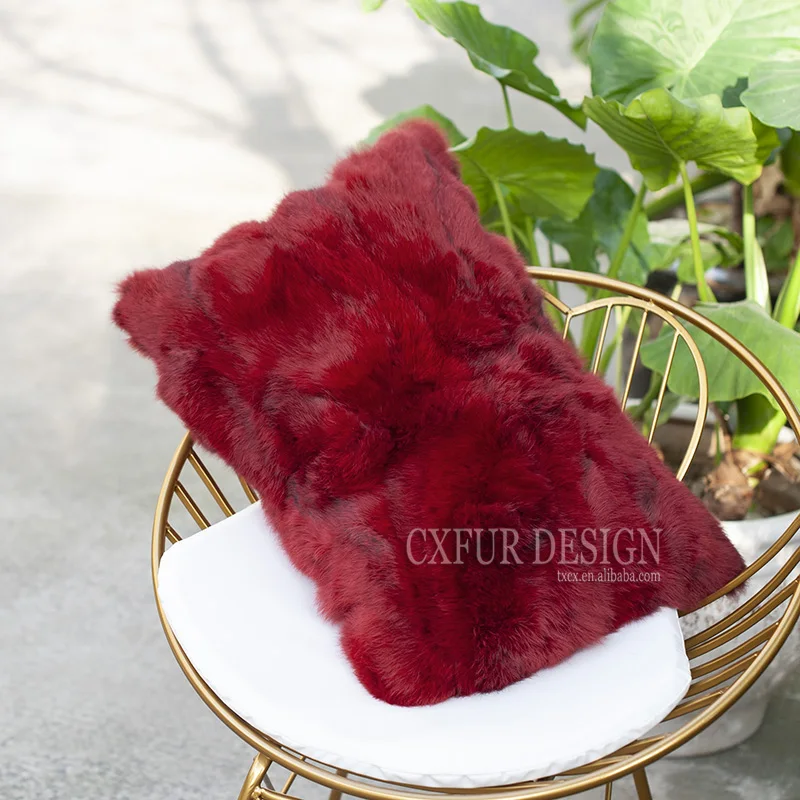 

FREE SHIPPING CX-D-13G Patchwork Pillowcase Rabbit Fur Sofa Cushion Cover Fur Pillow Cover Pillow Case Car decoration