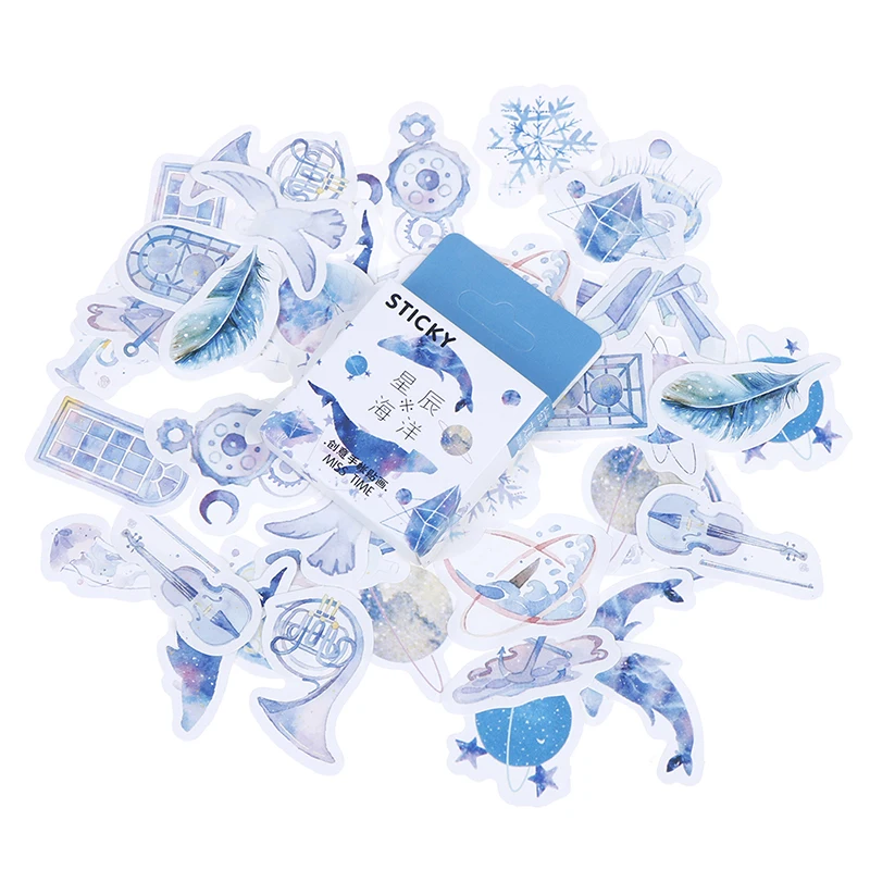 

46 шт./кор. Звездный океан, «сделай сам», дневник, наклейки, бумажные ярлыки, подарки, декор для упаковки