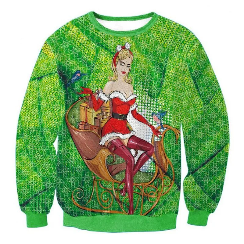 

Свитер мужской/женский Рождественский, смешная кофта с 3D принтом для новогодних праздников, страшный рождественский джемпер