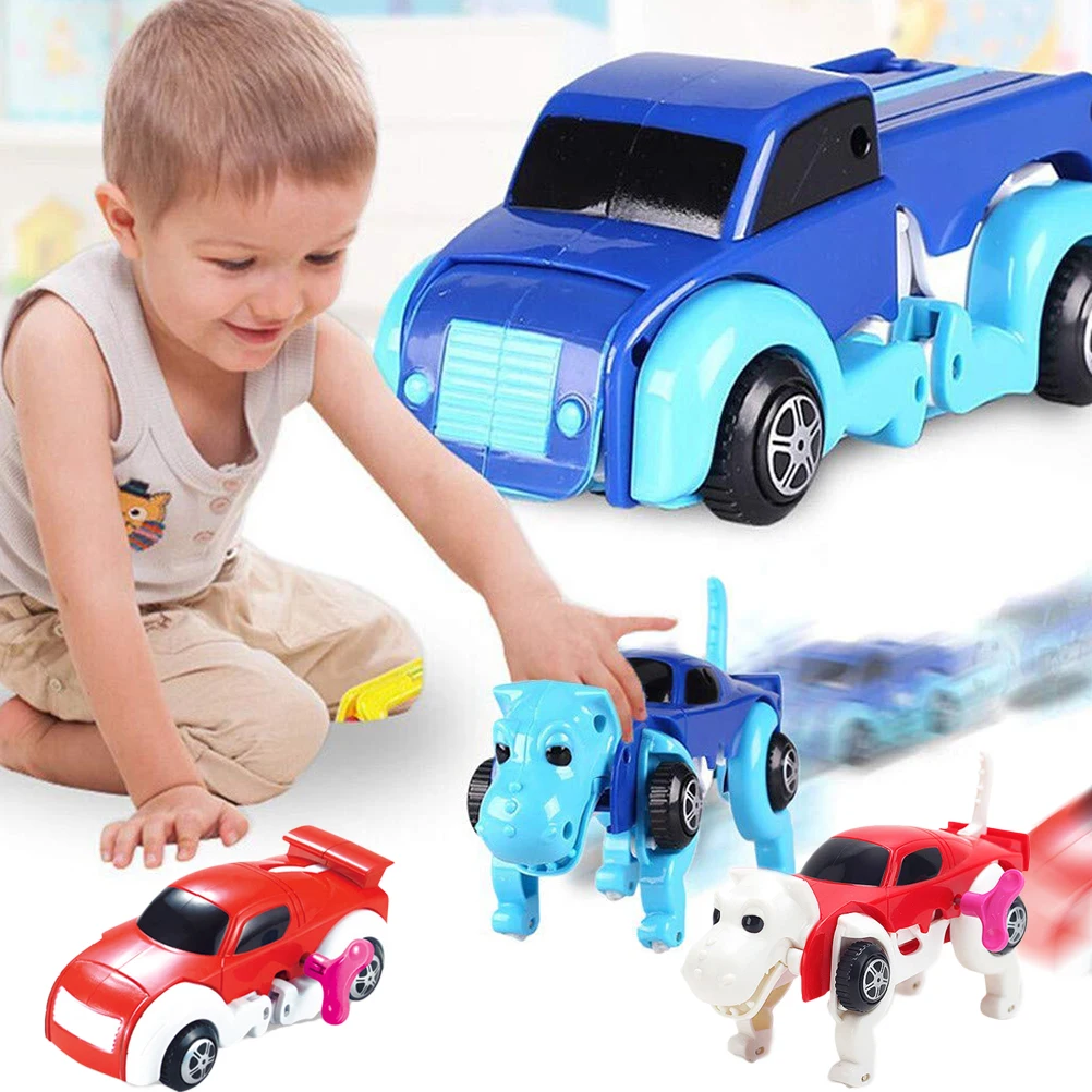 Автоматическая трансформация собака игрушечная машинка заводная модель робота