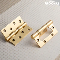 1 pcs 4 inch fine copper child mother hinges drawing gold door furniture small hinge for decoration furniture hardware