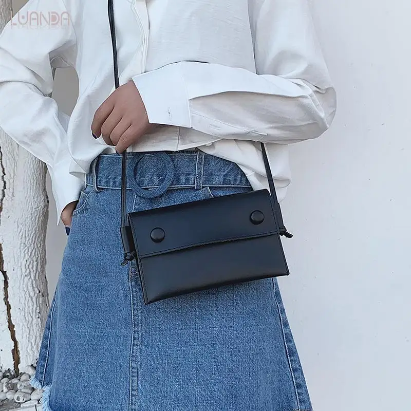 Женские сумки мессенджеры модная дизайнерская черная маленькая сумка с клапаном