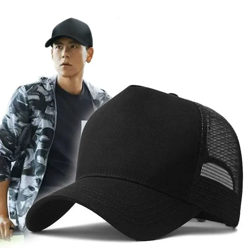 

Breathable High Top Solid Color Plus Size Baseball Cap Summer Sunscreen Big Head Men's Mesh Sun Hat 56-61cm 62-68cm