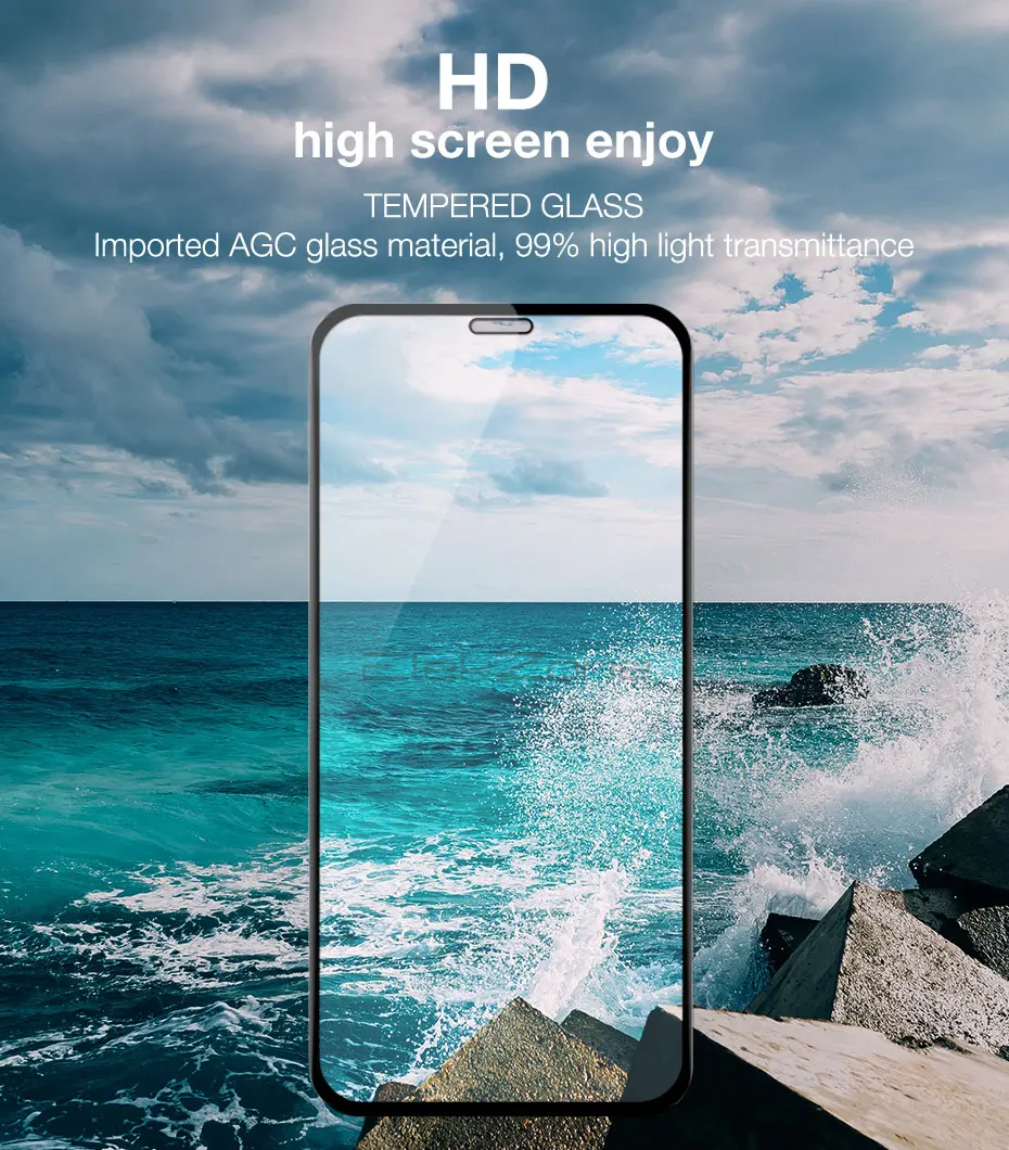 1 2 шт 9H полное покрытие из закаленного стекла для iPhone 7 8 Plus X XS Max XR 6 6s Защитная