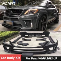 unpainted frp front rear bumper side skirts fender flares for benz w166 ml300 ml350 ml400 ml63 refitting wd style 2012 up